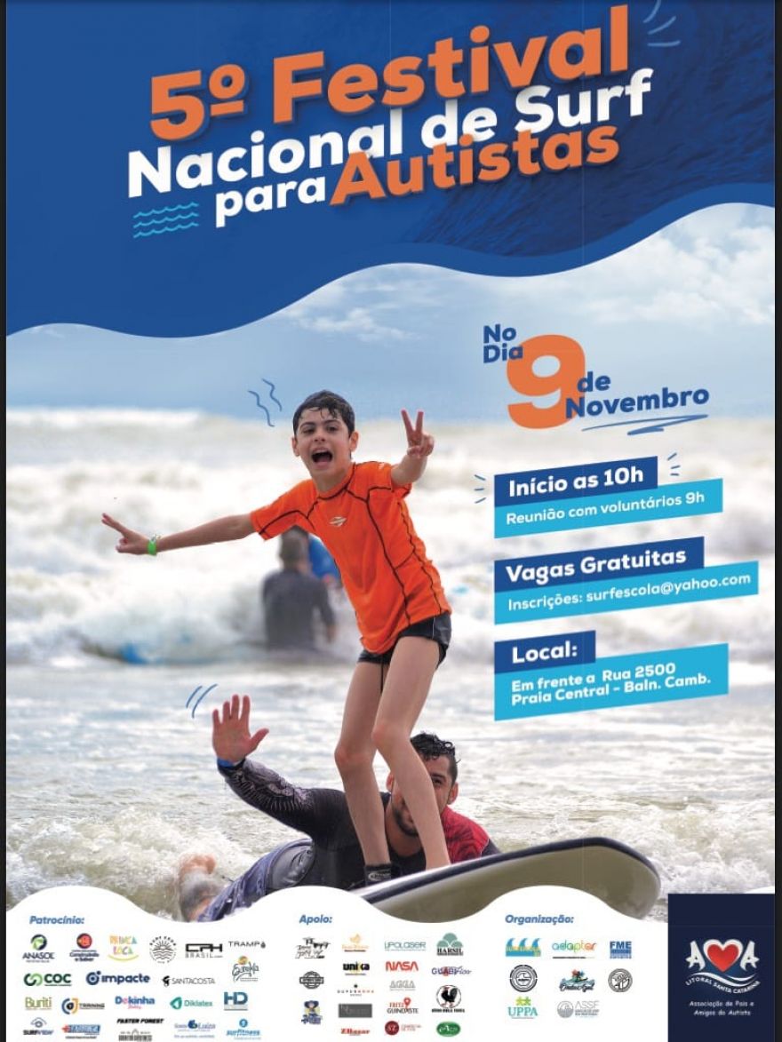 Anasol é patrocinadora oficial do 5° Festival de Surf para Autistas