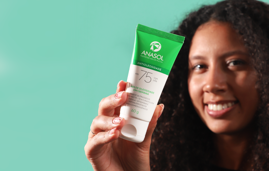 Pele mais protegida e menos oleosa: conheça o novo Protetor Solar Facial FPS 75 Antioleosidade da Anasol