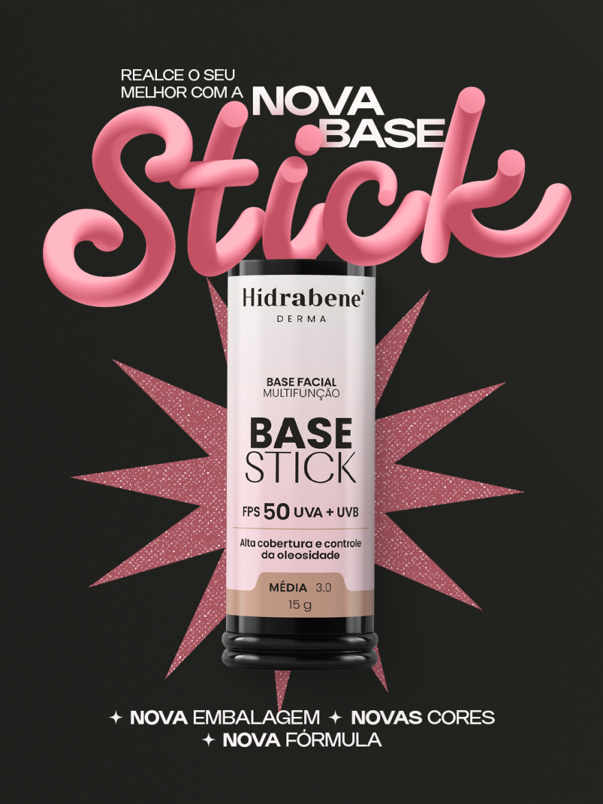 Você pronta num stick: a nova Hidrabene Base Stick FPS 50 com fórmula ainda mais sequinha  