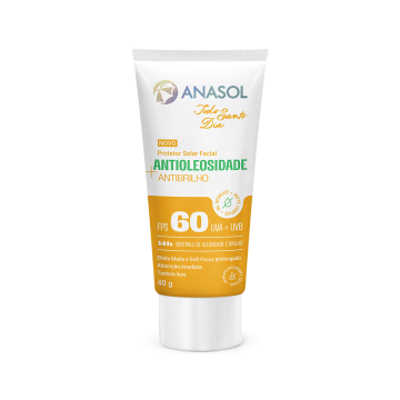 Anasol Todo Santo Dia Protetor Solar Facial Antioleosidade Antibrilho FPS 60