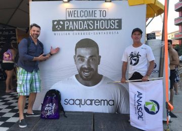 Vaneo Parizotto e Saulo Lyra na loja Santacosta